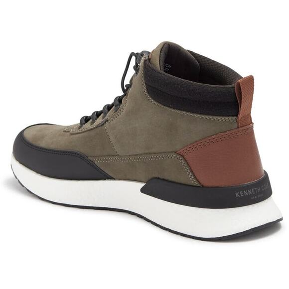 Kenneth Cole Men's Sneaker Boots Shoes High Top Olive Green Size 8 9 10 - Picture 2 of 9